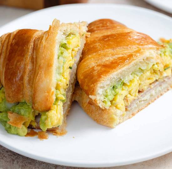 Croissant with Avocado and Eggs