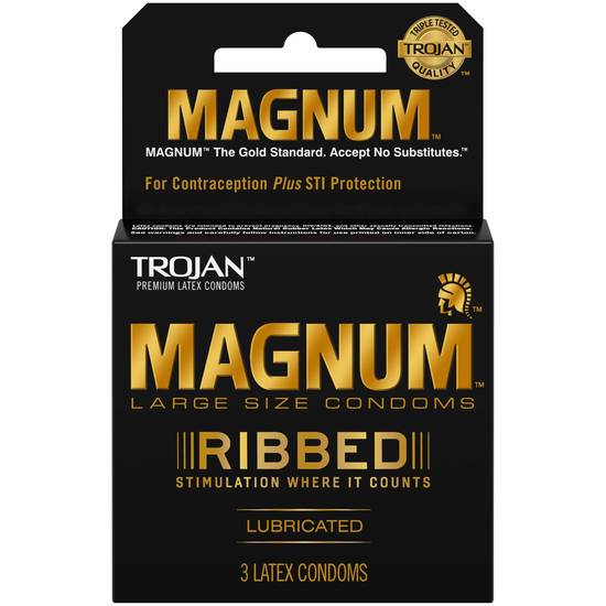 Trojan Magnum Ribbed 3 pack
