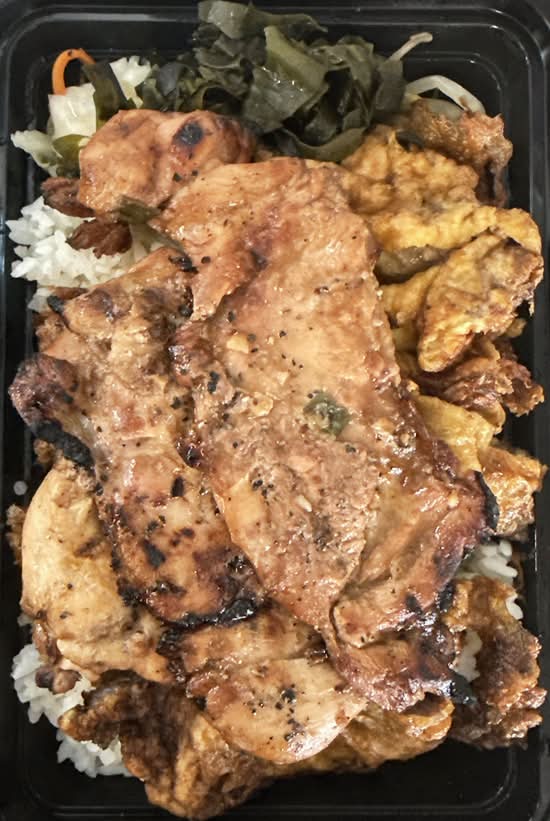 Bar-B-Q Chicken, Meat Jun, and Man Doo