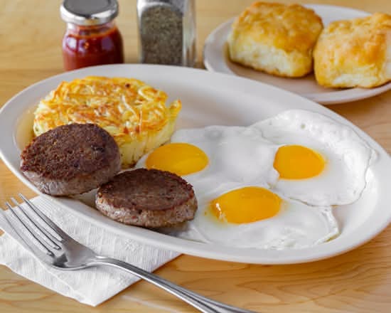 Three Eggs with Sausage