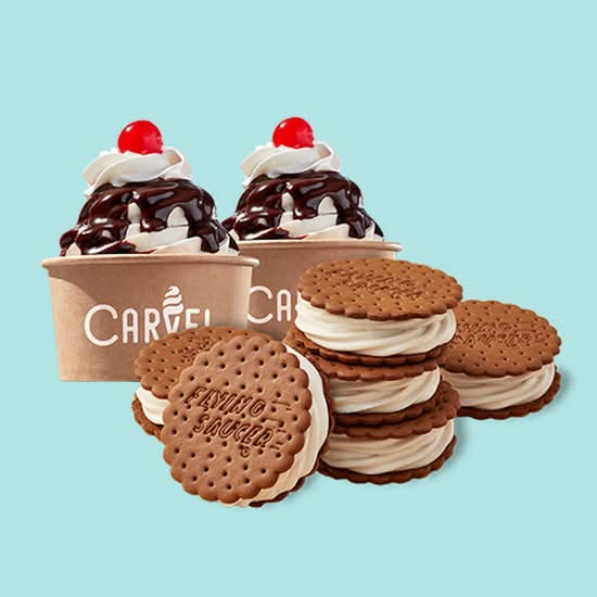 2 Sundaes & 6 Pack Flying Saucers® Bundle