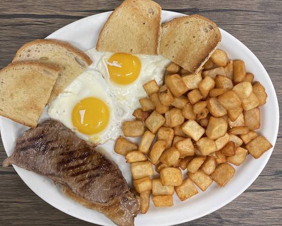 New York Strip Steak & 2 Eggs (8 oz)