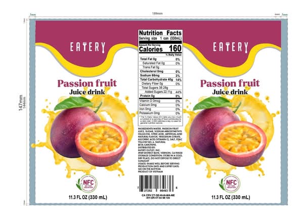 Passion fruit juice drink