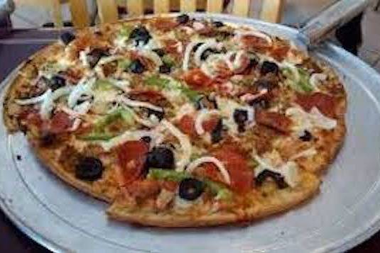 Large Demetrios' Special Pizza (8 Items)