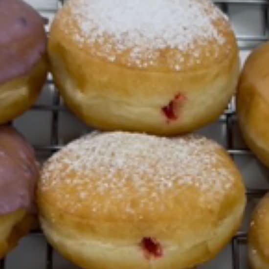 Powder Dusted Raspberry Filled Donut
