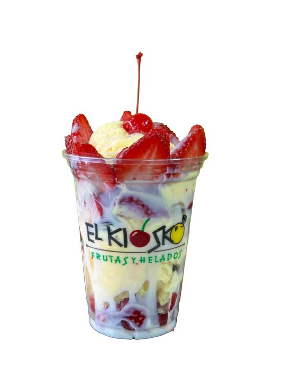 Helado con Fresa