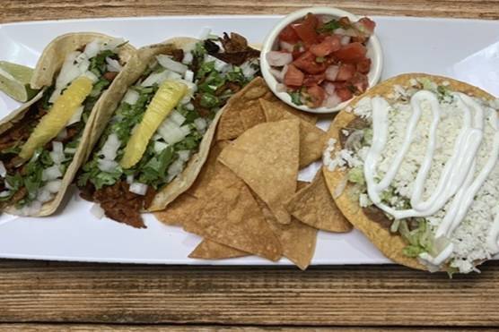#8 (2 tacos and 1 tostada)