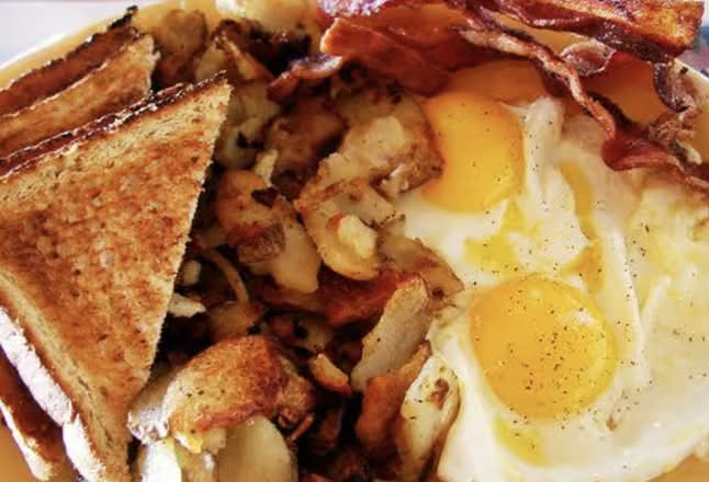 Home Fries, Toast with 2 Eggs