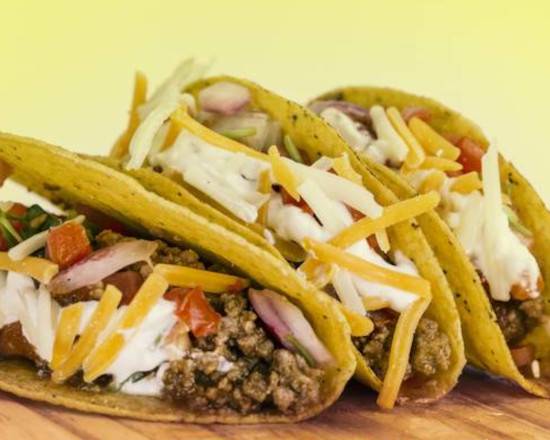 Three Beef Crunchy Tacos