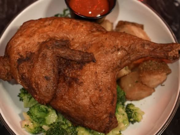 Crispy Half Chicken with Roasted Vegetables