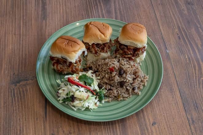 Pineapple Rum-Glazed Pulled Pork Slider Meal