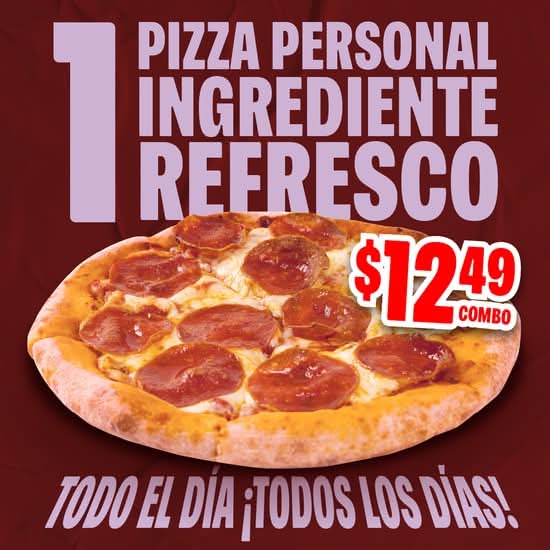 Pizza personal 1 ingrediente + refresco