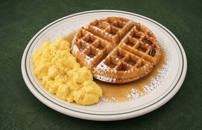 Waffles with two eggs
