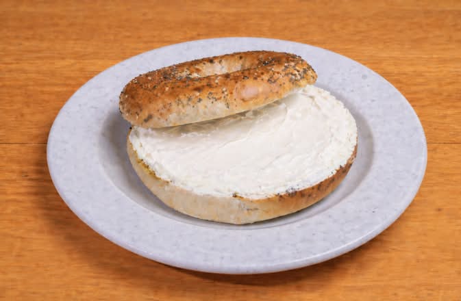 Bagel toasted with cream cheese