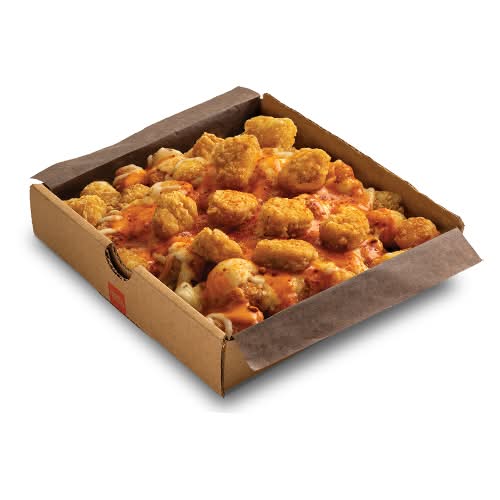 Buffalo Popcorn Chicken and Cheese Tots