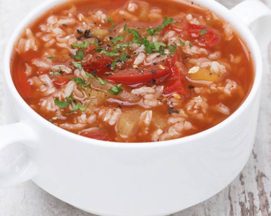Tomato rice soup creamy and smooth