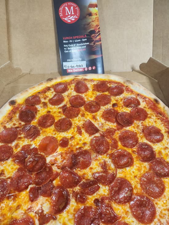 Beef pepperoni pizza
