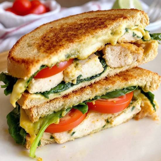 Chicken Pesto Grilled Cheese