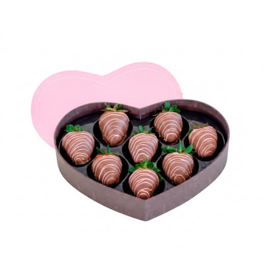Chocolate Covered Strawberries Heart Gift Box