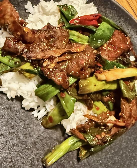 Mongolian Beef Dinner Plate