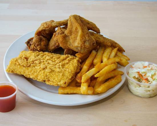 Cod ( 1 pc) & Wings (4) Platter
