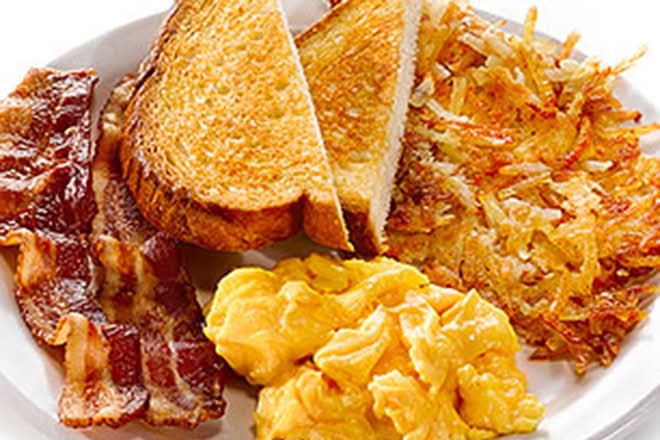 Scrambled Egg, Hash Browns & Toast
