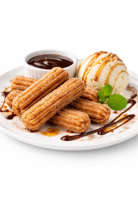 Cinnamon Dusted Churros with Ice Cream