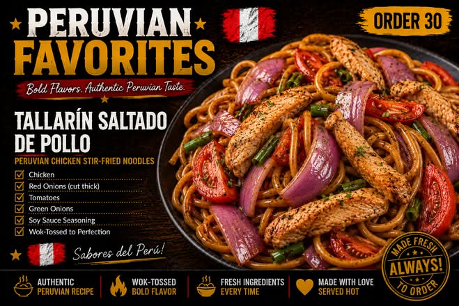 30.Chicken Tallarín Saltado