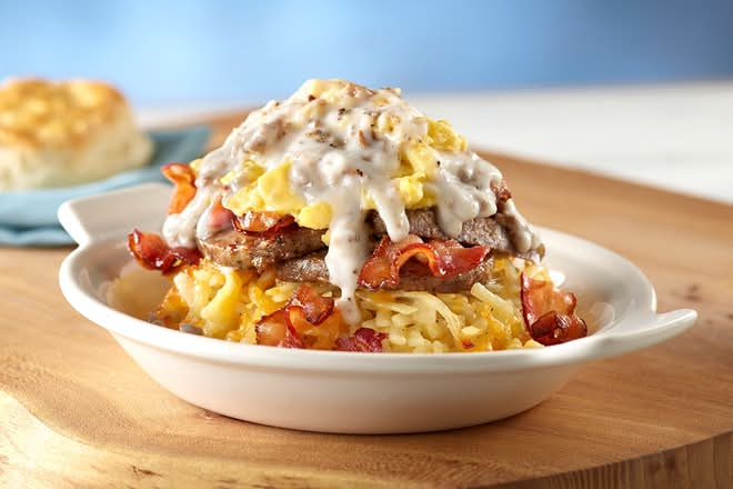 Bacon Sausage Hashbrown Casserole