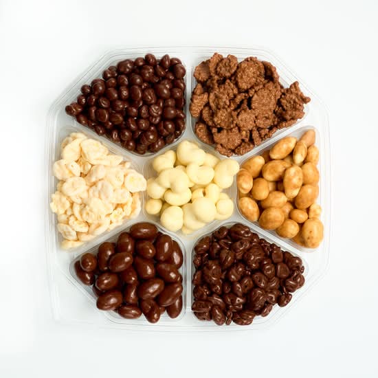 Clear Plastic Assorted Chocolate Covered Gift Platter