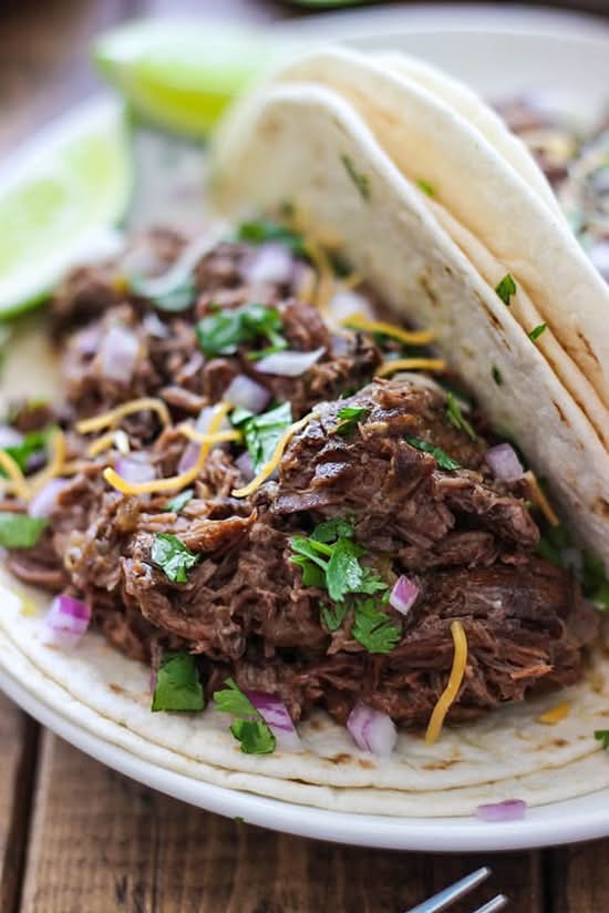 Beef barbacoa tacos