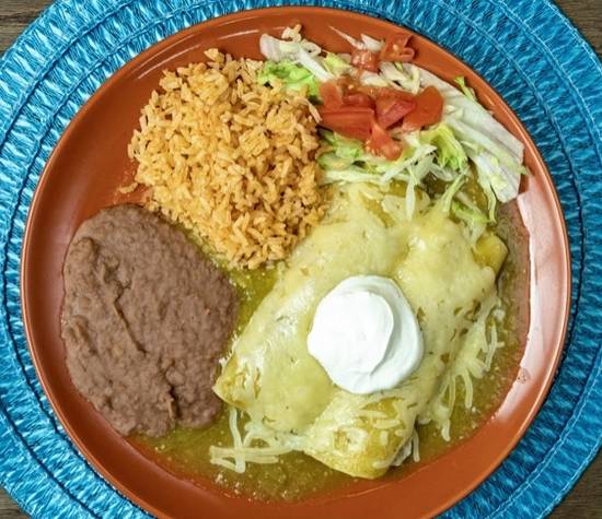 2 Chicken Enchiladas Verde Plate