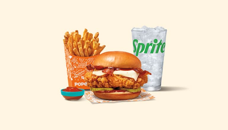 Honey BBQ Bacon & Cheese Chicken Sandwich Combo