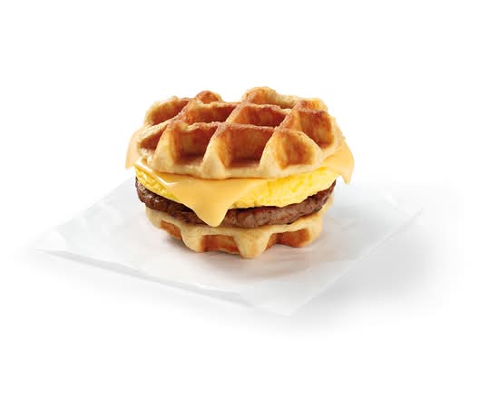 Sausage Egg & Cheese Waffle Sandwich