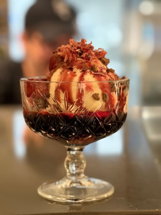 Cork & Crust ice Cream Sundae