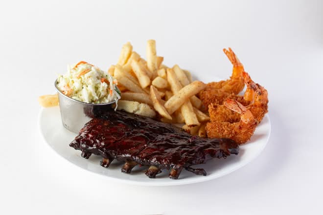 1/2 Rack with Fried Shrimp