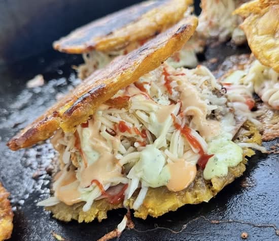 Patacones / Fried Plantain Sandwich