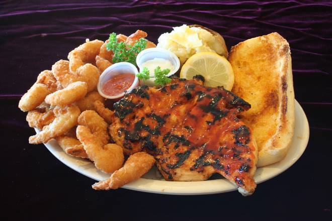 Chicken Breast & Fried Mini Shrimp