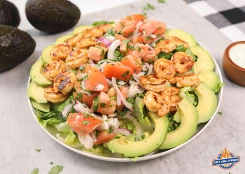 Avocado Grilled Shrimp Salad