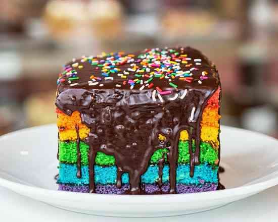 Rainbow Cookie Cake Slice