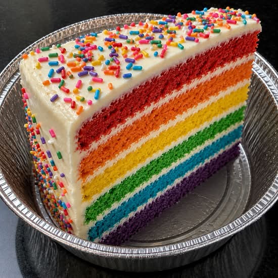 A Big Slice of Rainbow Cake