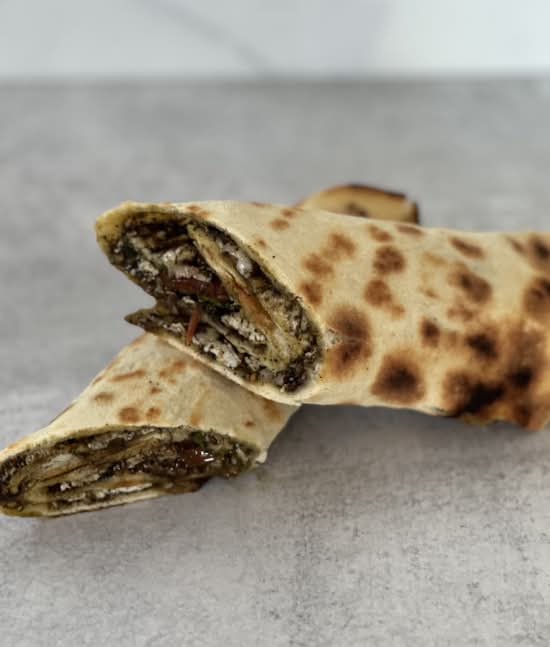 Zaatar with Cheese & Veggie Wrap