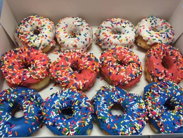 One Dozen Mixed Sprinkles Donuts +4 EXTRA FREE