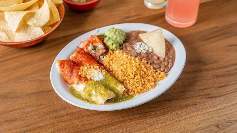 Dinner #2- Cheese Enchilada, Rice & Beans