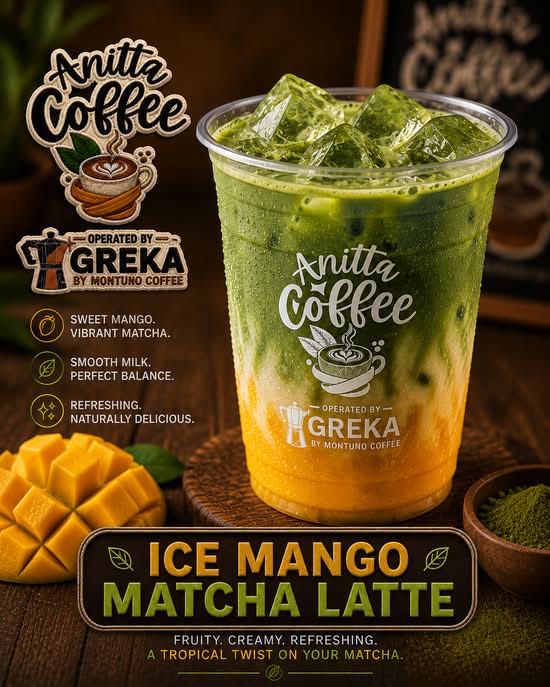 Ice Mango Matcha Latte