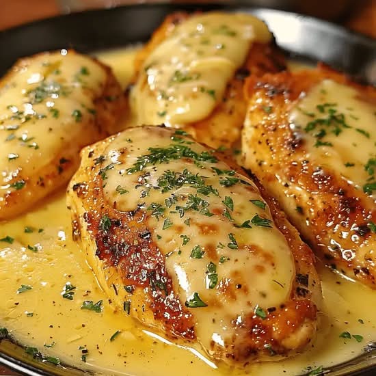 Pechuga de Pollo a la Mostaza con mil hojas de Papas