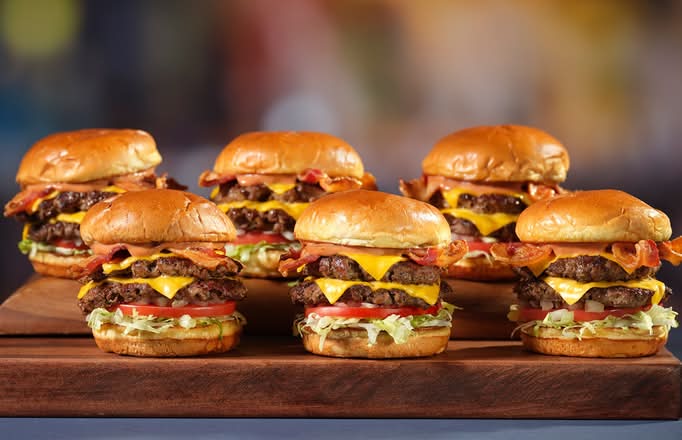 6 Pack Bacon Cheeseburgers