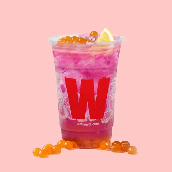 Dragon Fruit Mango Lemonade w/ Mango Boba
