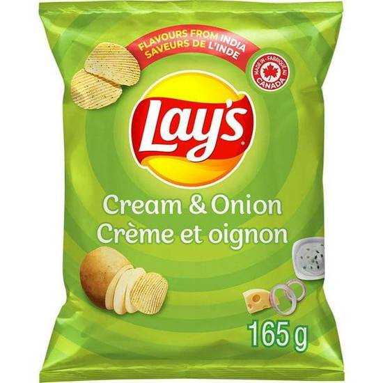 Indian Lays Chips Sour Cream & Onion ( 165 gm ) ( BIG Pack )