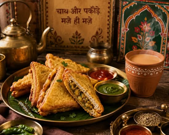 Punjabi Bread Pakora (1 Pcs) + Chai COMBO